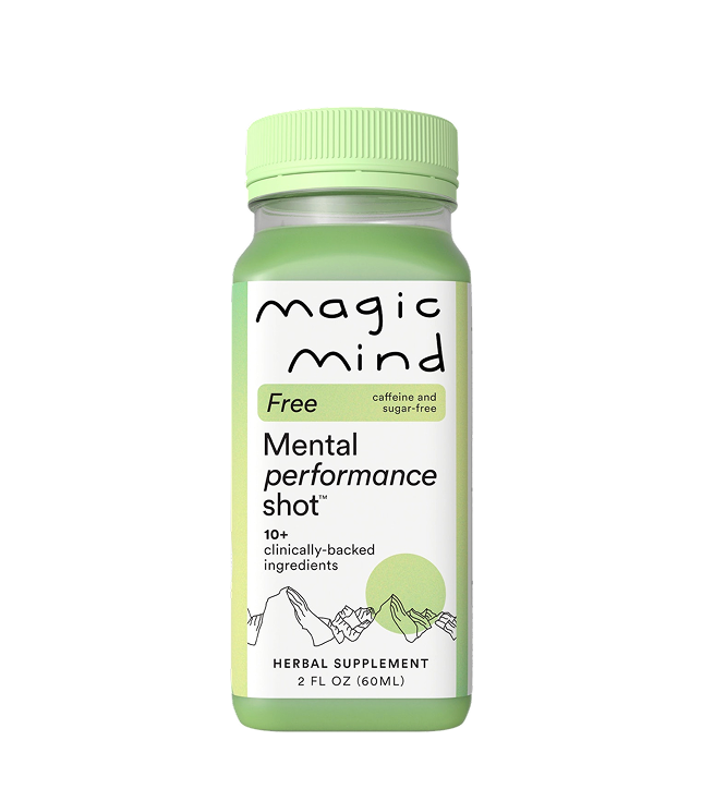 Magic Mind Free Mental Performance Shot bottle, 2 fl oz herbal supplement.