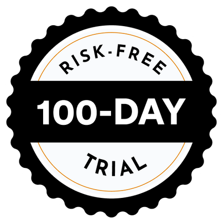 Risk-free 100-day trial badge.