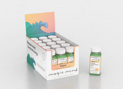 Magic Mind Original display box with bottles next to a single product bottle.